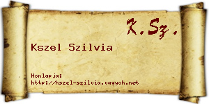 Kszel Szilvia névjegykártya